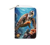 MNBVKL Portafoglio, portafoglio stampato con tartarughe marine con pittura a diamante, portafoglio da viaggio di grande capacità, portafoglio da viaggio da donna, portafoglio per adulti, bianco, 16 x