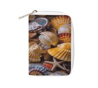MNBVKL Portafoglio, portafoglio stampato Sea Shell Treasures, portafoglio da viaggio di grande capacità, portafoglio da viaggio da donna, portafoglio per adulti, bianco, 16 x 11,5 cm, moderno