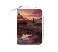 MNBVKL Portafoglio, Roma Tramonto Stampato Portafoglio, Grande Capacità Viaggio Portafoglio, Donne Viaggio Portafoglio, Portafoglio Adulto, Bianco, 16x11.5cm, Moderno