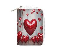 MNBVKL Portafoglio, rosso amore cuore stampato portafoglio, grande capacità viaggio portafoglio, donne viaggio, portafoglio adulto, bianco, 16 x 11,5 cm, moderno