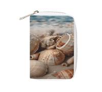 MNBVKL Portafoglio, Seashells by The Seashore - Portafoglio da viaggio di grande capacità, portafoglio da viaggio da donna, portafoglio per adulti, bianco, 16 x 11,5 cm, moderno