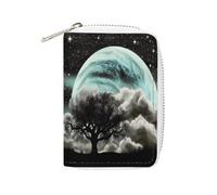 MNBVKL Portafoglio, Starry Night Black Tree Art Printed Wallet, portafoglio da viaggio di grande capacità, portafoglio da viaggio da donna, portafoglio per adulti, bianco, 16 x 11,5 cm, moderno