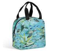 MNBVKL Sacchetto di pranzo dell'isolamento del di alluminio, borsa del pranzo stampata blu della tartaruga marina, borsa del pranzo all'aperto, borsa del pranzo di viaggio, borsa universale del pranzo