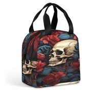 MNBVKL Sacchetto di pranzo dell'isolamento del di alluminio, borsa del pranzo stampata del manifesto di immagine del cranio, borsa del pranzo all'aperto, borsa del pranzo di viaggio, borsa universale