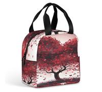 MNBVKL Sacchetto di pranzo dell'isolamento del di alluminio, borsa del pranzo stampata dell'albero del cuore di amore rosso, borsa del pranzo all'aperto, borsa del pranzo di viaggio, borsa universale