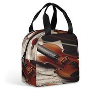 MNBVKL Sacchetto di pranzo dell'isolamento del di alluminio, borsa del pranzo stampata di musica dello spartito del violino, borsa del pranzo all'aperto, borsa del pranzo di viaggio, borsa universale