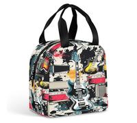 MNBVKL Sacchetto di pranzo dell'isolamento del di alluminio, borsa del pranzo stampata modello di musica rock, borsa del pranzo all'aperto, borsa del pranzo di viaggio, borsa universale del pranzo