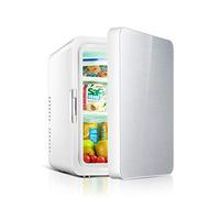 MNCYGJ Mini Frigo da 10L con Congelatore Piccolo Frigorifero da Campeggio Mini Frigo da 12V / 220V Silenzioso Frigobar, Frigorifero per Cosmetici,Argento