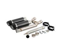 MNEUEQ Trattamento Gas Scarico Scarico per Moto con Tubo di Collegamento Centrale E Tubo di Scarico per Y&amaha per F&Azer FZ6 FZ6S FZ6N 2004 2005 2006 2007 2008 2009(Carbon Fiber A Carbo)