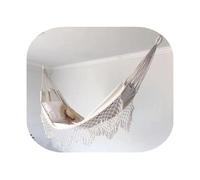 MNEVZX Amaca da Giardino 200 * 100 cm Amaca per 2 Persone Amaca con Frange macramè Amaca Doppia Altalena Rete Sedia Altalene per Amaca sospese per Esterni