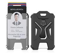 MNGARISTA Confezione da 2 porta badge resistente, verticale/policarbonato, porta carte di credito e porta carte di credito può contenere 5 carte, nero