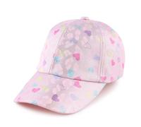 MniJiza Cappello da Sole Estivo da Bambina Gatto Farfalle Floreali Cappello da Bambina (4-8Anni, Cœur Rose)