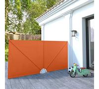 MNISDFL Protezione per la privacy, per il balcone, dal vento, pieghevole, per terrazze, 300 x 150 cm, colore: rosso terracotta