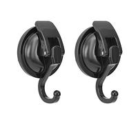 Mnixy Ganci a ventosa resistenti con potenti ganci a ventosa per ghirlande per bagno e doccia, facili da installare e rimuovere (nero, confezione da 2)
