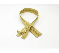 Mnj-trimmings Ltd - Cerniera lampo con strass iridescenti, 60 cm, con estremità aperta, colore: oro metallizzato