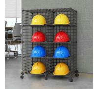 MNJVCFDS Scatole Porta Caschi Impilabili con Ruote, Grande Portaoggetti Regolabile per Il Posizionamento Dell'elmetto Protettivo, Supporto per Elmetto Protettivo da Pavimento per Cantiere/Officina