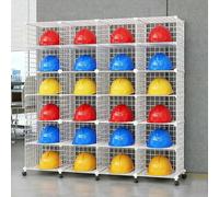 MNJVCFDS Scatole Porta Caschi Impilabili con Ruote, Grande Portaoggetti Regolabile per Il Posizionamento Dell'elmetto Protettivo, Supporto per Elmetto Protettivo da Pavimento per Cantiere/Officina