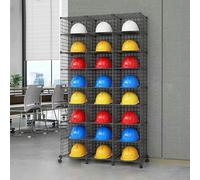 MNJVCFDS Scatole Porta Caschi Impilabili con Ruote, Grande Portaoggetti Regolabile per Il Posizionamento Dell'elmetto Protettivo, Supporto per Elmetto Protettivo da Pavimento per Cantiere/Officina