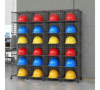 MNJVCFDS Scatole Porta Caschi Impilabili con Ruote, Grande Portaoggetti Regolabile per Il Posizionamento Dell'elmetto Protettivo, Supporto per Elmetto Protettivo da Pavimento per Cantiere/Officina