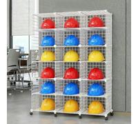 MNJVCFDS Scatole Porta Caschi Impilabili con Ruote, Grande Portaoggetti Regolabile per Il Posizionamento Dell'elmetto Protettivo, Supporto per Elmetto Protettivo da Pavimento per Cantiere/Officina