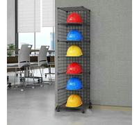 MNJVCFDS Scatole Porta Caschi Impilabili con Ruote, Grande Portaoggetti Regolabile per Il Posizionamento Dell'elmetto Protettivo, Supporto per Elmetto Protettivo da Pavimento per Cantiere/Officina