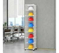 MNJVCFDS Scatole Porta Caschi Impilabili con Ruote, Grande Portaoggetti Regolabile per Il Posizionamento Dell'elmetto Protettivo, Supporto per Elmetto Protettivo da Pavimento per Cantiere/Officina