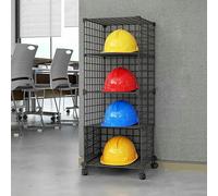 MNJVCFDS Scatole Porta Caschi Impilabili con Ruote, Grande Portaoggetti Regolabile per Il Posizionamento Dell'elmetto Protettivo, Supporto per Elmetto Protettivo da Pavimento per Cantiere/Officina