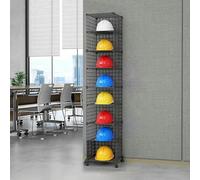 MNJVCFDS Scatole Porta Caschi Impilabili con Ruote, Grande Portaoggetti Regolabile per Il Posizionamento Dell'elmetto Protettivo, Supporto per Elmetto Protettivo da Pavimento per Cantiere/Officina