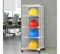 MNJVCFDS Scatole Porta Caschi Impilabili con Ruote, Grande Portaoggetti Regolabile per Il Posizionamento Dell'elmetto Protettivo, Supporto per Elmetto Protettivo da Pavimento per Cantiere/Officina