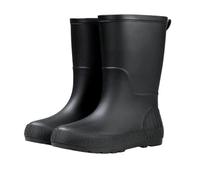 Mnjyihy Stivali da pioggia da donna, alla moda, quattro stagioni, impermeabili, antiscivolo, resistenti all'usura, a metà polpaccio, scarpe calde, Nero , 42 EU