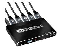 MNMIOIO Scheda di acquisizione video 4K a 4 porte compatibile con USB 3.0 Grabber Recorder Switch senza soluzione di continuità for la registrazione in streaming live