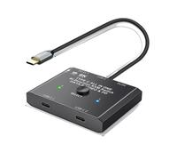 MNMIOIO Switch USB C Switch KVM USB tipo C 8K a 60 Hz 4K a 120 Hz Video/Trasferimento dati 10 Gbps PD 100 W Compatibile con la ricarica