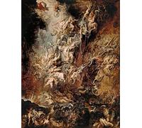 MNMSBFXQ Riproduzione Tela Parete Immagine Stampe e Quadri su Tela la caduta dei dannati di Peter Paul Rubens per la Decorazione Domestica 60x90cm