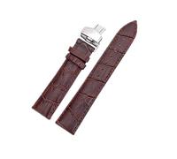 Mnoble Cinturino in pelle Farfalla Fibbia singola Orologio in pelle con orologio Accessori per 18mm/19mm/20mm/21mm/22mm/23mm (23mm, Marrone)