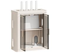 MNOIINM Porta Modem, Rastrelliera per Router Wireless, Scaffale Router WiFi da Parete per Decorazione da Parete, Scatola di Immagazzinaggio Cavi/Router/Prese per Casa e Ufficio