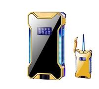 mnopx Accendini Antivento - Accendini a butano Ricaricabili - Fiamma Regolabile - con Finestra per Il combustibile a butano - Robusti e durevoli - Design Portatile(Black)