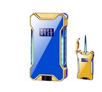 mnopx Accendini Antivento - Accendini a butano Ricaricabili - Fiamma Regolabile - con Finestra per Il combustibile a butano - Robusti e durevoli - Design Portatile(Blue)