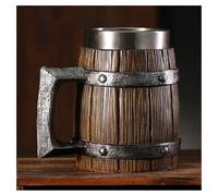 mnopx Boccale da birra in legno,tazza da caffè per qualsiasi bevanda calda o fredda, inclusi birra,caffè, latte, succhi di frutta,oggetto da bar/arredamento per la casa,regalo per Natale