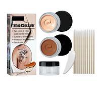 Mnozreo Fond de Teint Couvrant Tatouage, Correcteur de Tatouage, 20 g x 2, Imperméable Invisible, Couvre les Motifs ou les Imperfections