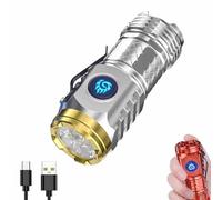 MnPalettey Torcia Curtainguess, Mini Torcia Spring Mart, Mini Torcia Springmart, Mini Flash Mostro a Tre Occhi Super Power Torcia per Esterni (Argento)