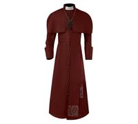MNRIUOCII Costume da chiesa da uomo, costume da chiesa spirituale, costume da cosplay, predicatore, caftano, gioco di ruolo, sacerdote, clero, vesti, Halloween, carnevale
