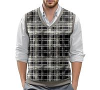 MNRIUOCII Gilet da lavoro da uomo, senza maniche, slim fit, con scollo a V, per l'inverno, comodo, sportivo, per il tempo libero, B grigio., M