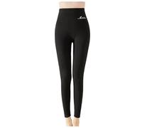MNRIUOCII Leggings termici da donna, leggings invernali a vita alta, leggings sportivi con tasche, leggings yogahose in pile, pantaloni invernali impermeabili, Nero , M