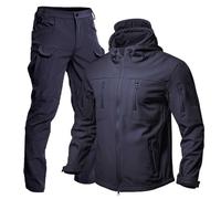 MNRIUOCII Tuta tattica da uomo, tuta mimetica, 2 pezzi, giacca a vento tattica, giacca e pantaloni, impermeabile, calda, invernale, set di allenamento tattico militare, abbigliamento da caccia, Blu, M