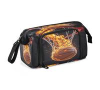 Mnsruu A Basketball Fire - Astuccio portapenne di grande capacità, per cancelleria, ufficio, per ragazzi e ragazze