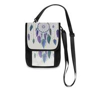 Mnsruu Acchiappasogni colorato disegnato a mano con motivo floreale da viaggio, porta passaporto, porta carte di credito, porta gadget, unisex, portafoglio da viaggio con tracolla regolabile, #01,