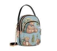 Mnsruu Adventure Teddy Bear, borsa a tracolla da donna, con catena staccabile, borsa a tracolla per telefono