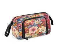 Mnsruu America in Bloom, astuccio estivo di grande capacità, astuccio per penne, matite, cancelleria, ufficio, organizer per ragazzi e ragazze, America in Bloom Estate, Taglia unica, alla moda