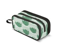Mnsruu Astuccio a 3 scomparti con motivo a righe e cactus verdi, per ragazzi e ragazze, Multicolore, Taglia unica, Organizer per borse