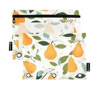 Mnsruu Astuccio a forma di pera per raccoglitori a 3 anelli, 2 astucci per matite con cerniera, finestra trasparente con cerniera, astuccio per matite per forniture per ufficio, Multicolore, Taglia